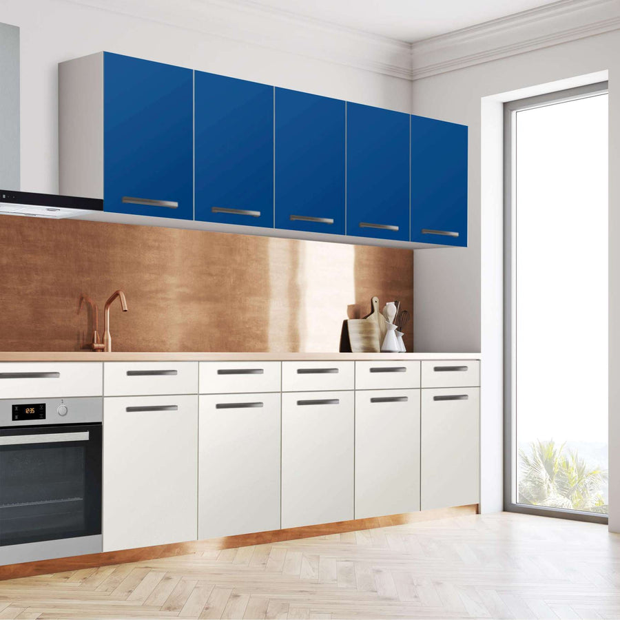 Klebefolie für die Küche Blau Dark - Wandschrank 200x60 cm - Seite