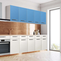 Klebefolie für die Küche Blau Light - Wandschrank 200x60 cm - Seite
