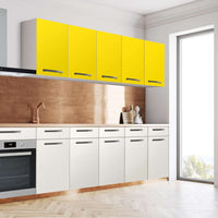 Klebefolie für die Küche Gelb Dark - Wandschrank 200x60 cm - Seite
