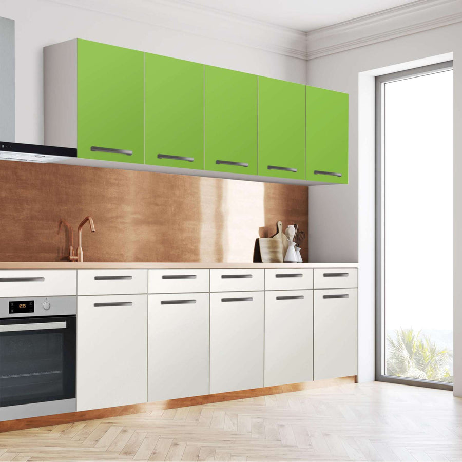 Klebefolie für die Küche Hellgrün Dark - Wandschrank 200x60 cm - Seite