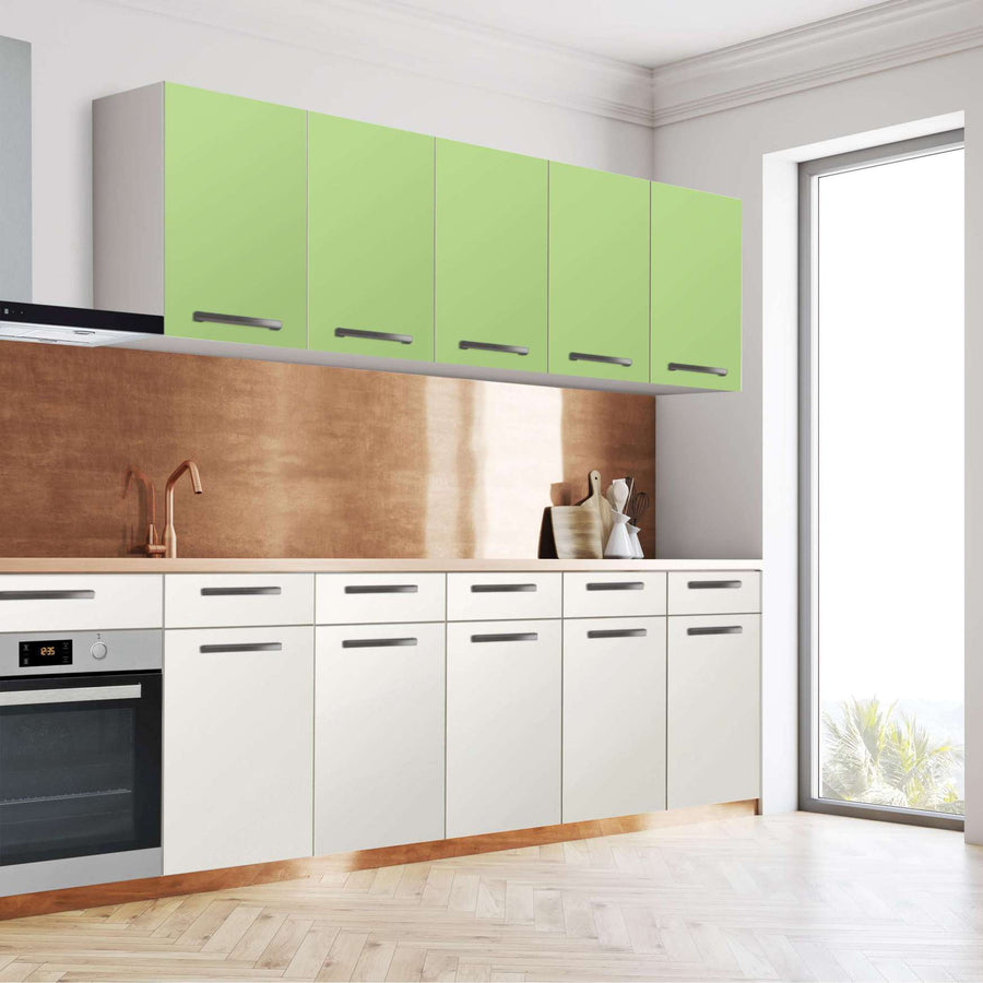 Klebefolie für die Küche Hellgrün Light - Wandschrank 200x60 cm - Seite