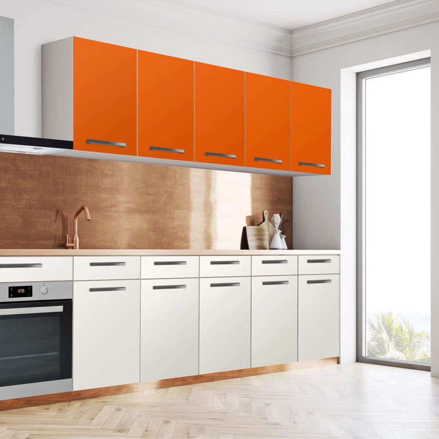 Klebefolie für die Küche Orange Dark - Wandschrank 200x60 cm - Seite