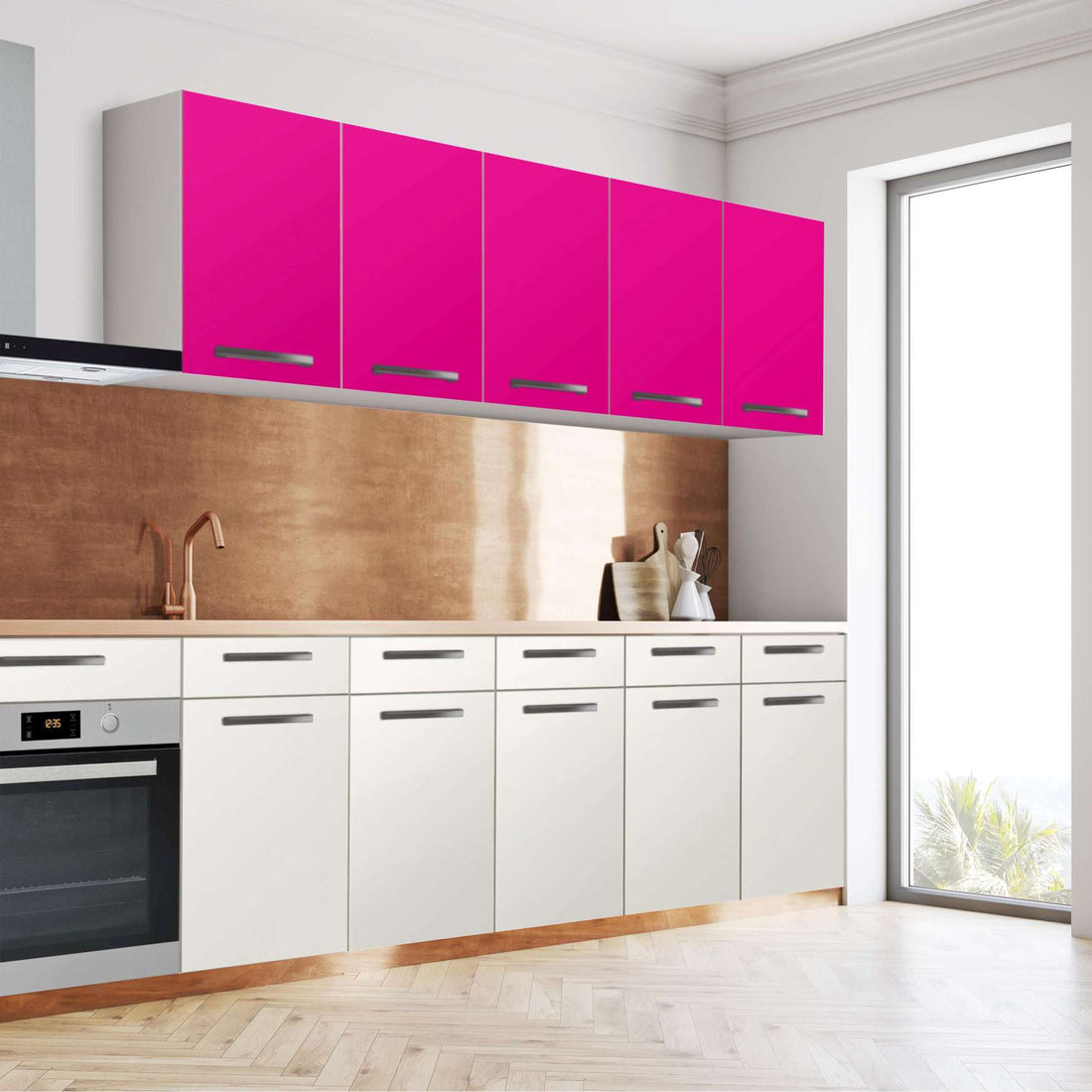 Klebefolie für die Küche Pink Dark - Wandschrank 200x60 cm - Seite