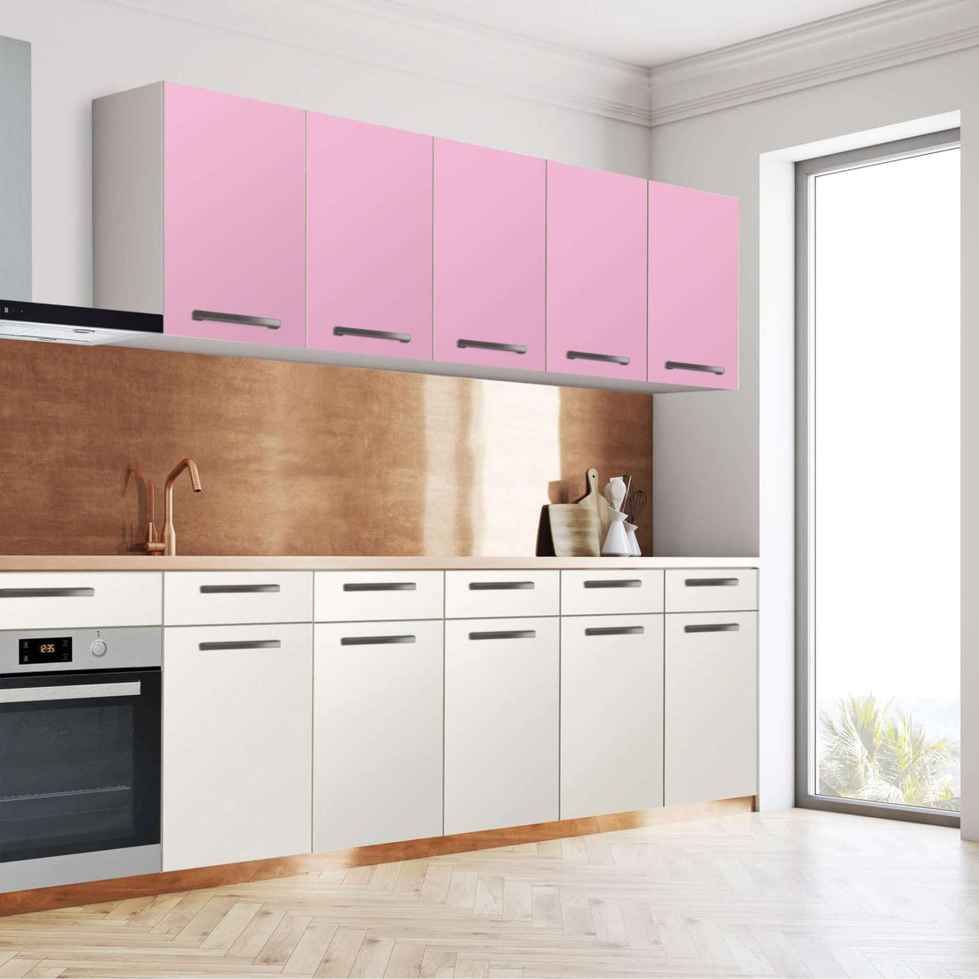 Klebefolie für die Küche Pink Light - Wandschrank 200x60 cm - Seite