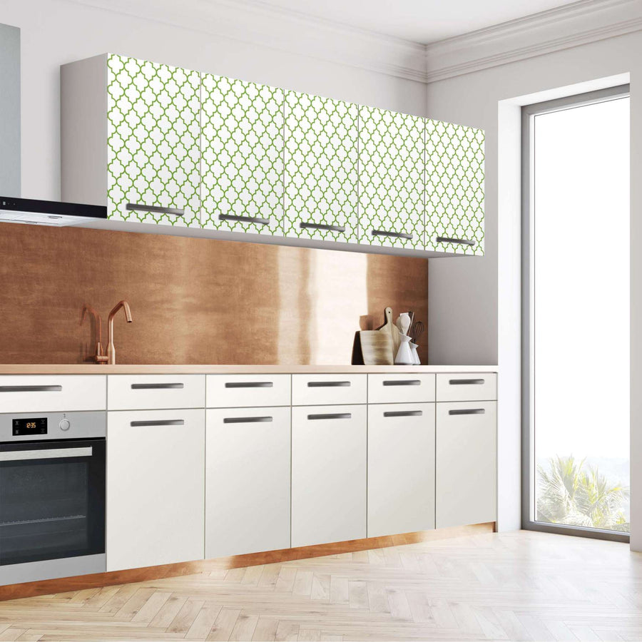 Klebefolie für die Küche Retro Pattern - Grün - Wandschrank 200x60 cm - Seite