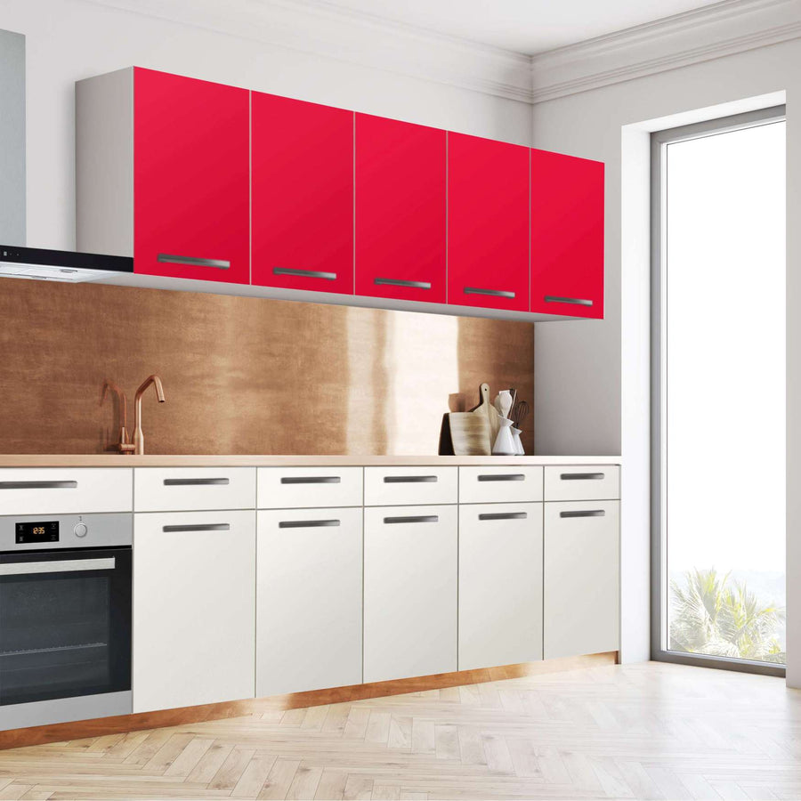 Klebefolie für die Küche Rot Light - Wandschrank 200x60 cm - Seite