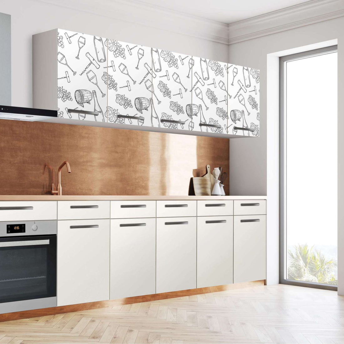 Klebefolie für die Küche Vino - Wandschrank 200x60 cm - Seite