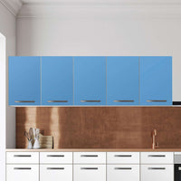 Klebefolie für die Küche Blau Light - Wandschrank 200x60 cm - Zoom