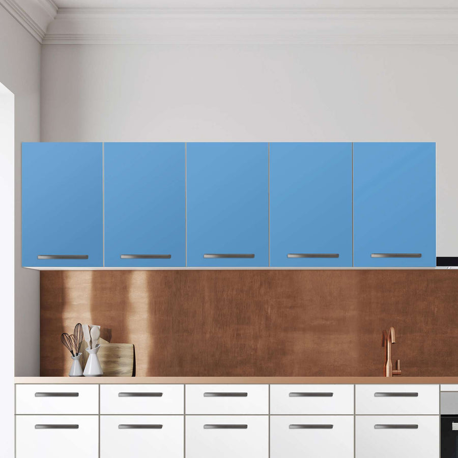 Klebefolie für die Küche Blau Light - Wandschrank 200x60 cm - Zoom