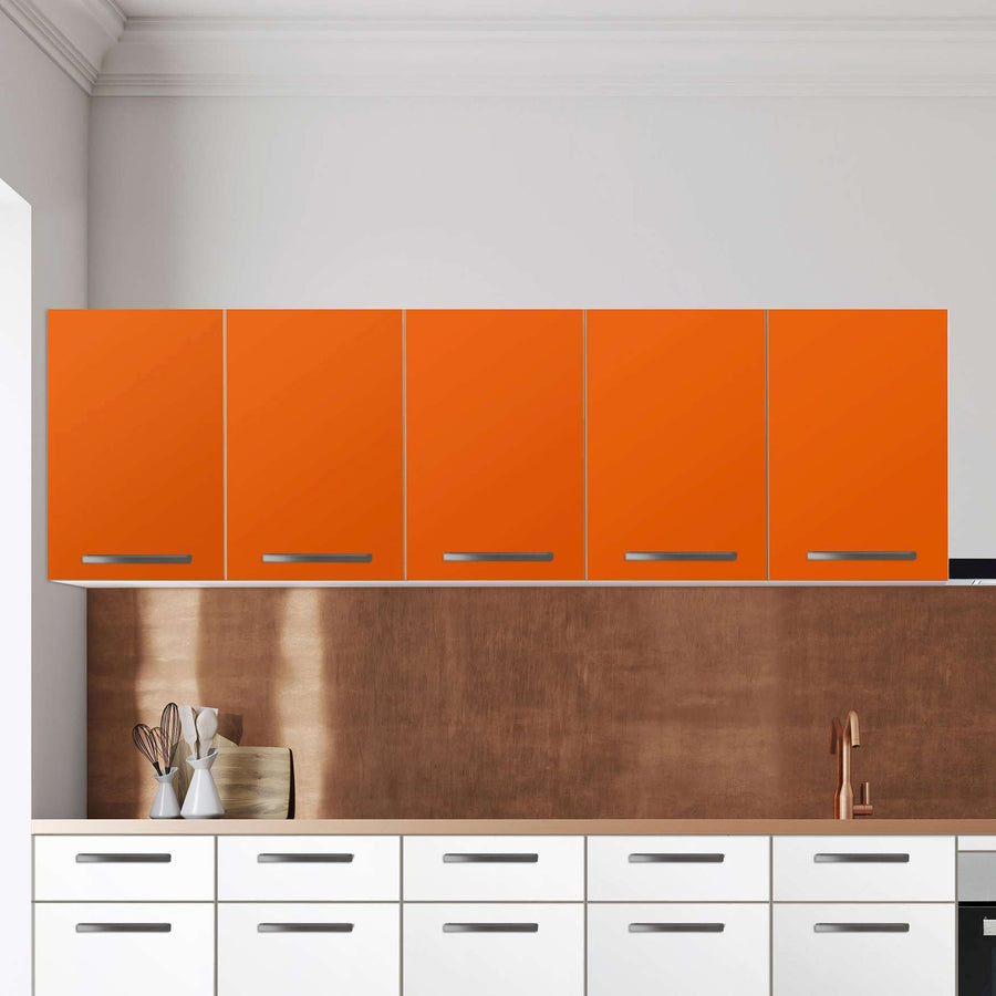 Klebefolie für die Küche Orange Dark - Wandschrank 200x60 cm - Zoom