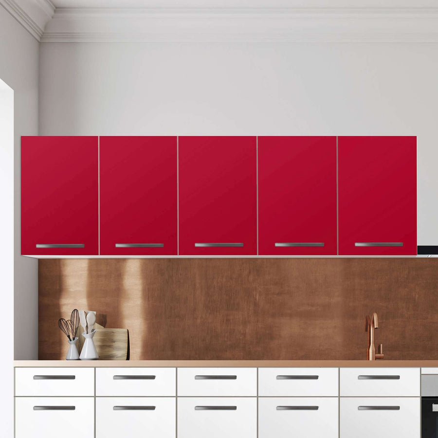 Klebefolie für die Küche Rot Dark - Wandschrank 200x60 cm - Zoom