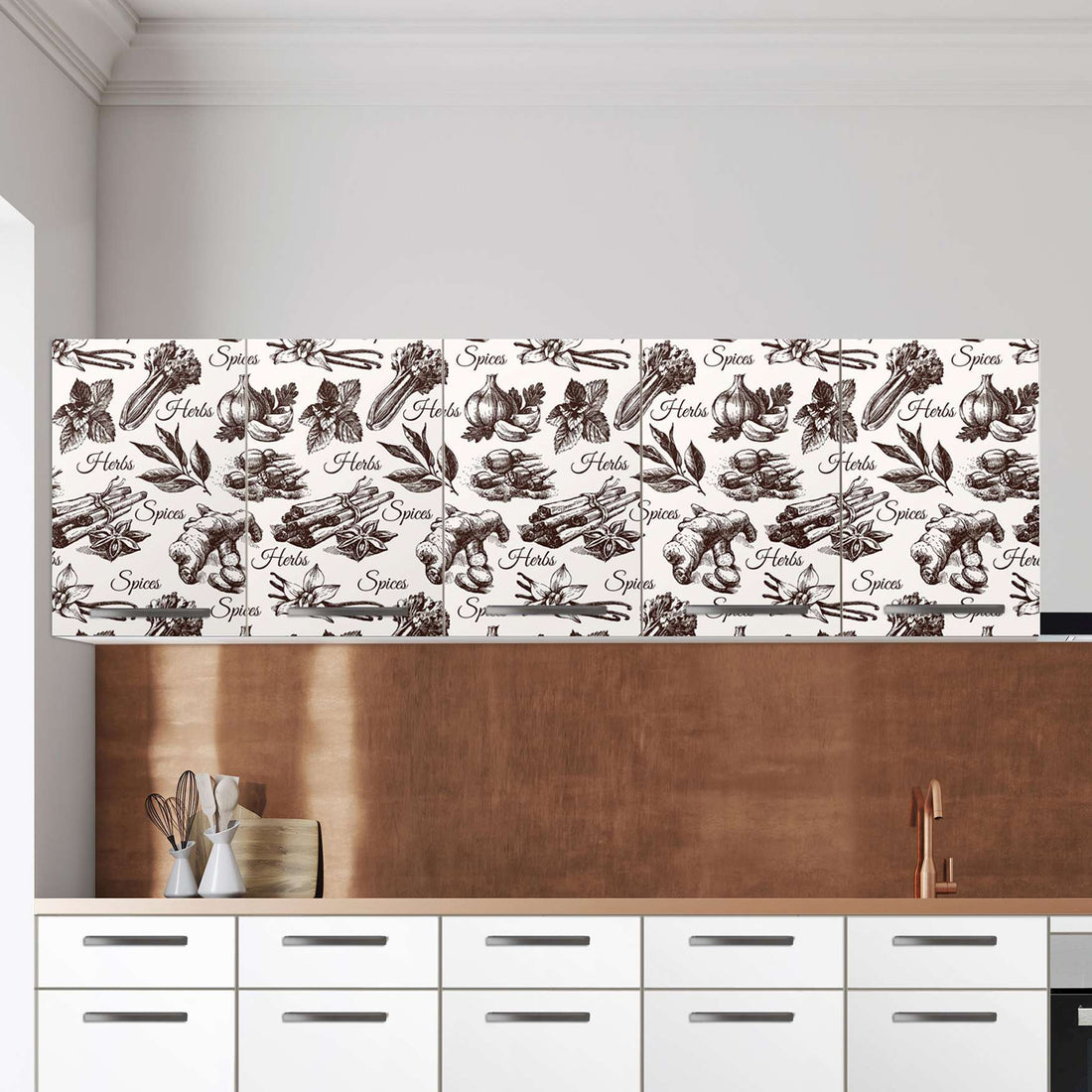 Klebefolie für die Küche Spices - Wandschrank 200x60 cm - Zoom