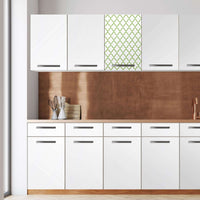 Klebefolie für die Küche -Retro Pattern - Grün- Wandschrank 40x60 cm - Front