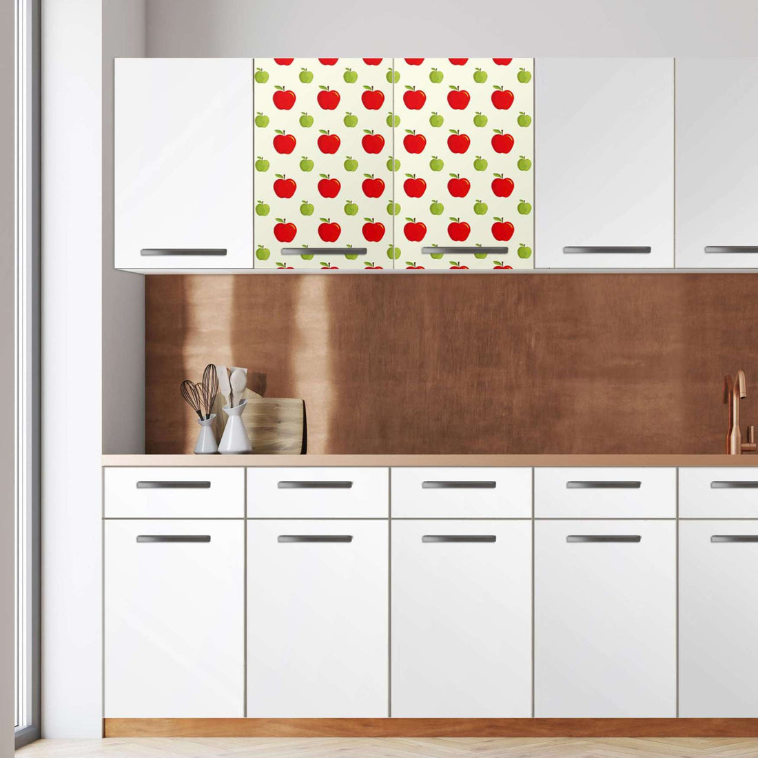Klebefolie für die Küche -An apple a day- Wandschrank 80x60 cm - Front