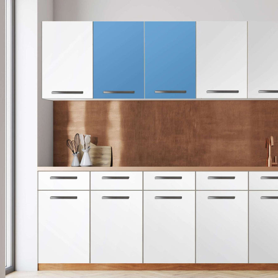Klebefolie für die Küche -Blau Light- Wandschrank 80x60 cm - Front