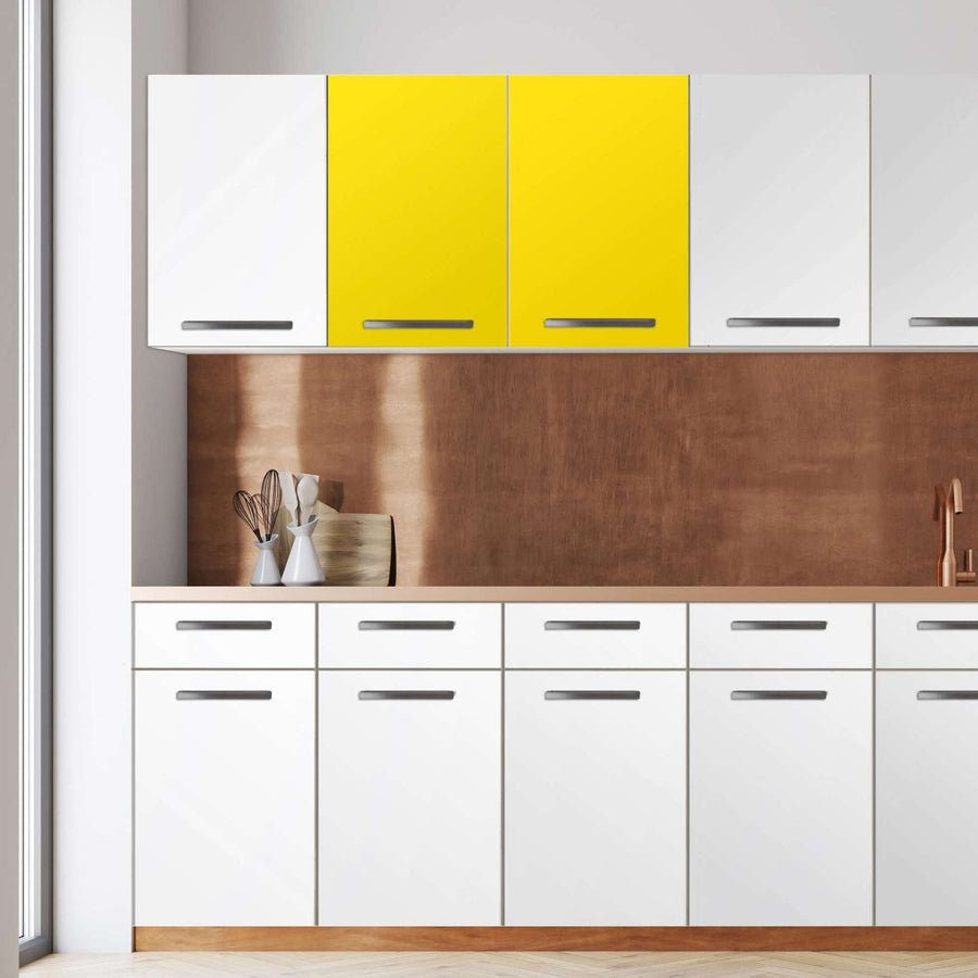Klebefolie für die Küche -Gelb Dark- Wandschrank 80x60 cm - Front