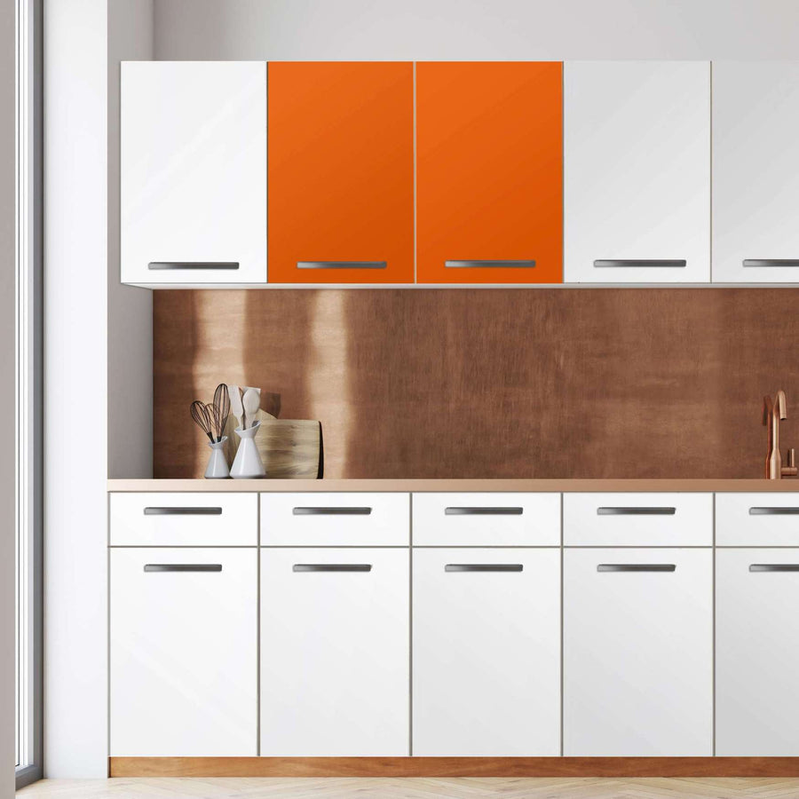 Klebefolie für die Küche -Orange Dark- Wandschrank 80x60 cm - Front