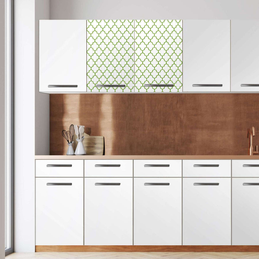Klebefolie für die Küche -Retro Pattern - Grün- Wandschrank 80x60 cm - Front