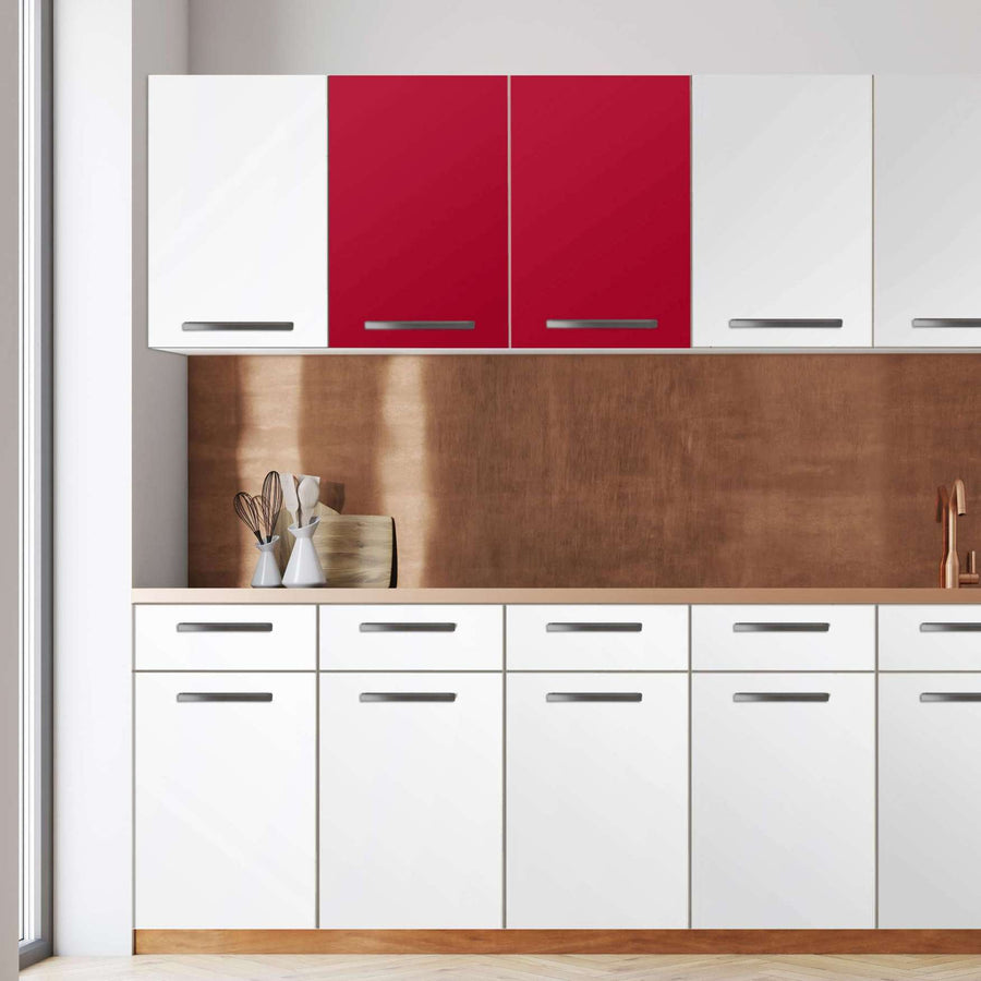 Klebefolie für die Küche -Rot Dark- Wandschrank 80x60 cm - Front