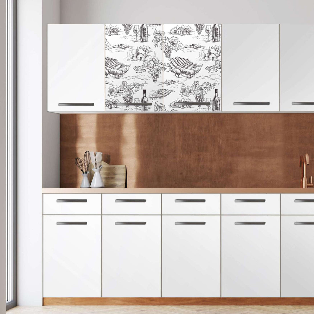 Klebefolie für die Küche -Vineyard- Wandschrank 80x60 cm - Front