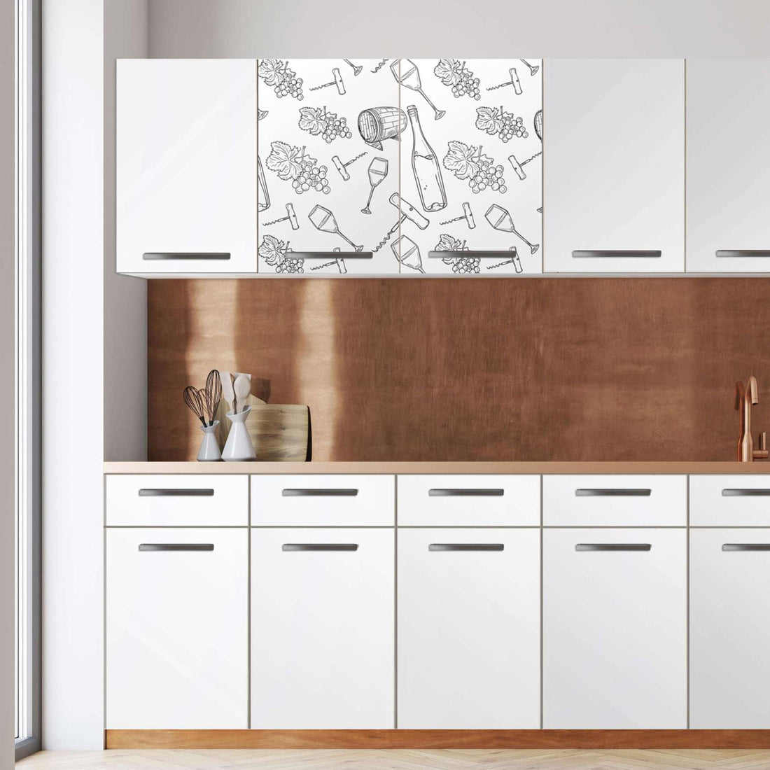 Klebefolie für die Küche -Vino- Wandschrank 80x60 cm - Front