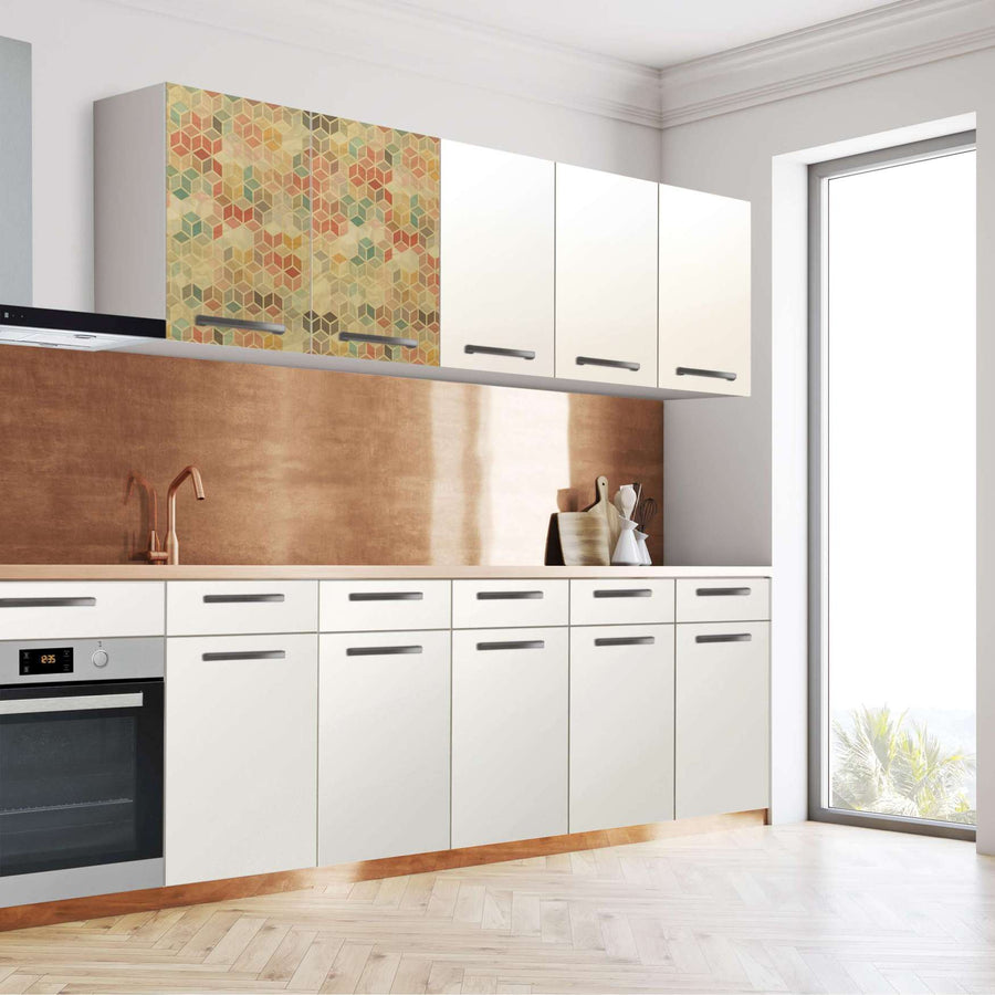 Klebefolie für die Küche 3D Retro Pattern - Wandschrank 80x60 cm - Seite