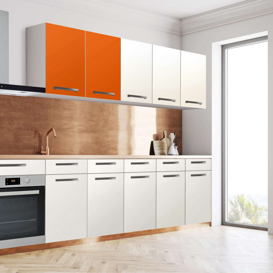 Klebefolie für die Küche Orange Dark - Wandschrank 80x60 cm - Seite