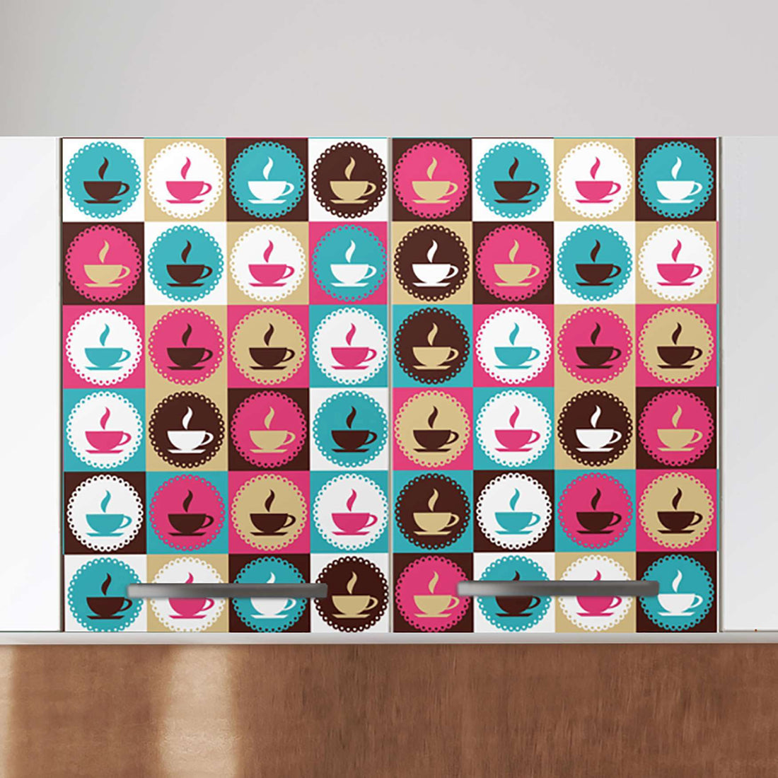 Klebefolie für die Küche Coffee Cups - Wandschrank 80x60 cm - Zoom