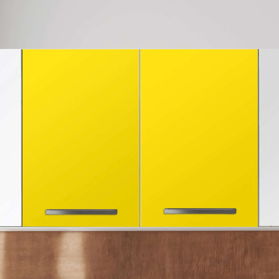 Klebefolie für die Küche Gelb Dark - Wandschrank 80x60 cm - Zoom