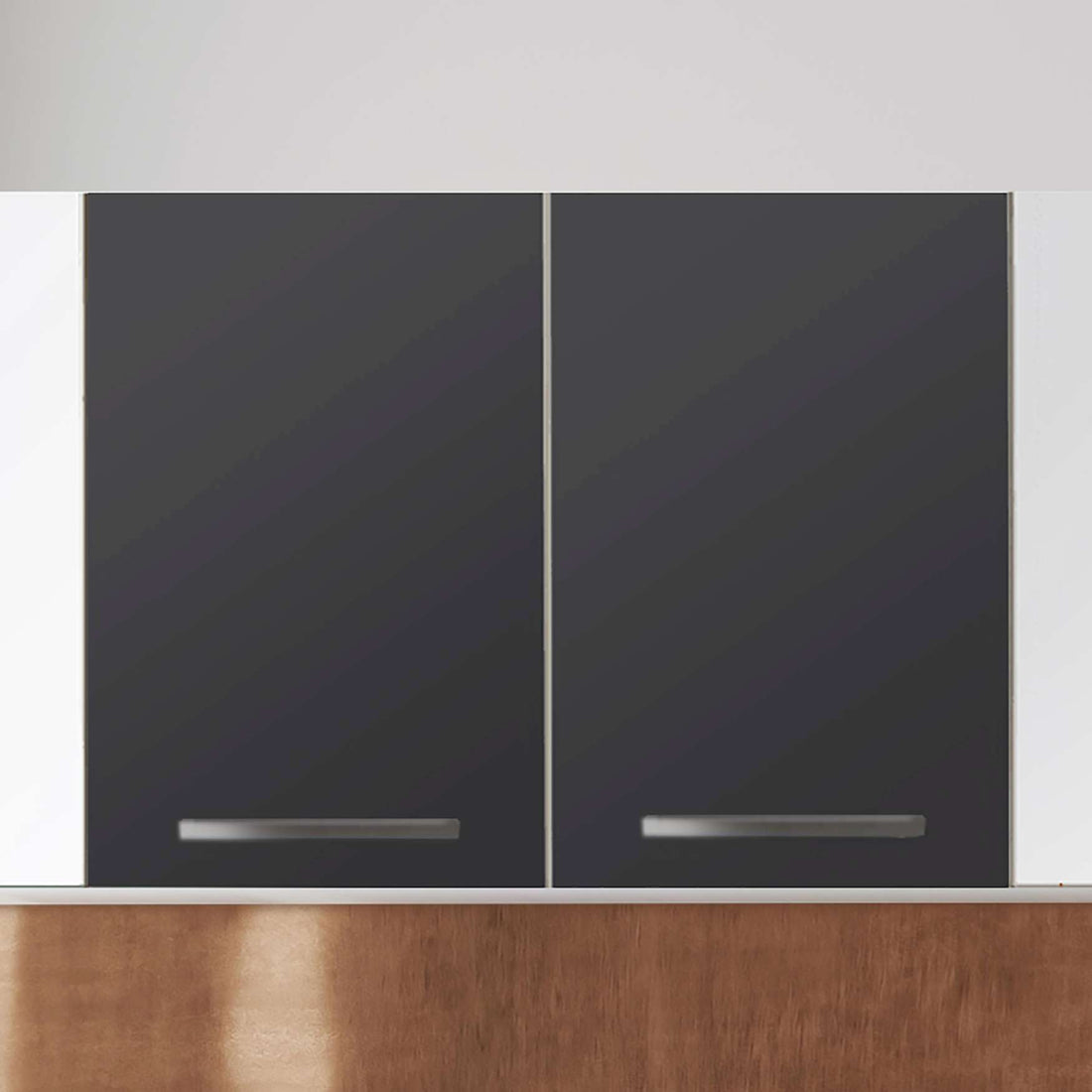 Klebefolie für die Küche Grau Dark - Wandschrank 80x60 cm - Zoom