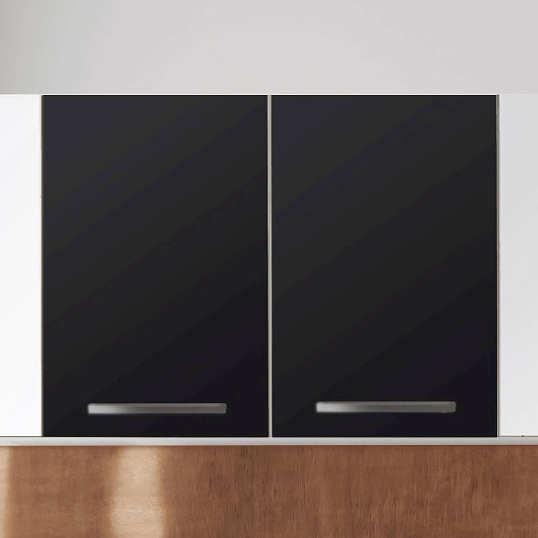 Klebefolie für die Küche Schwarz  - Wandschrank 80x60 cm - Zoom