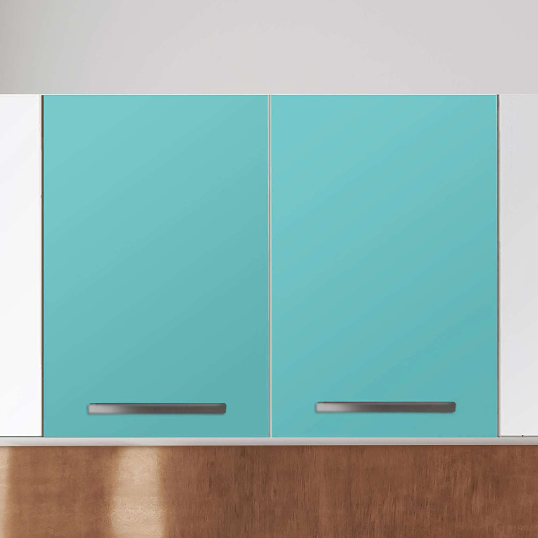 Klebefolie für die Küche Türkisgrün Light - Wandschrank 80x60 cm - Zoom