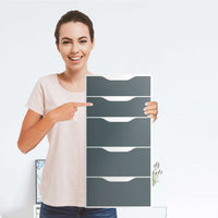 Klebefolie für Möbel Blaugrau Light - IKEA Alex 5 Schubladen - Folie