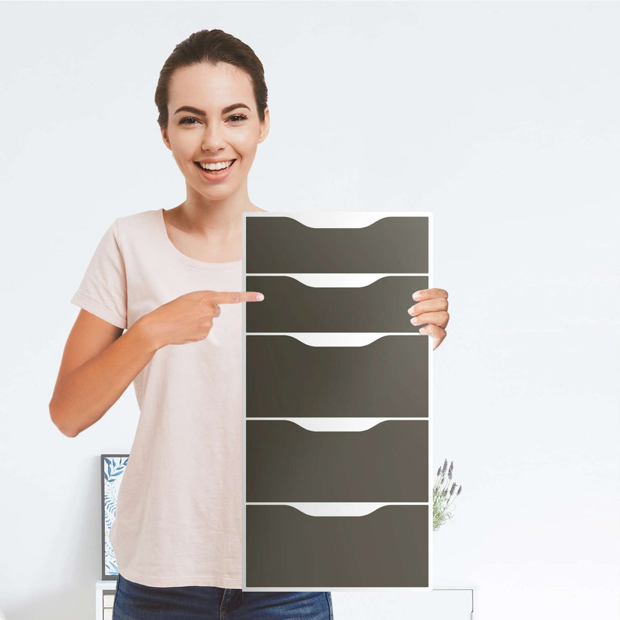 Klebefolie für Möbel Braungrau Dark - IKEA Alex 5 Schubladen - Folie