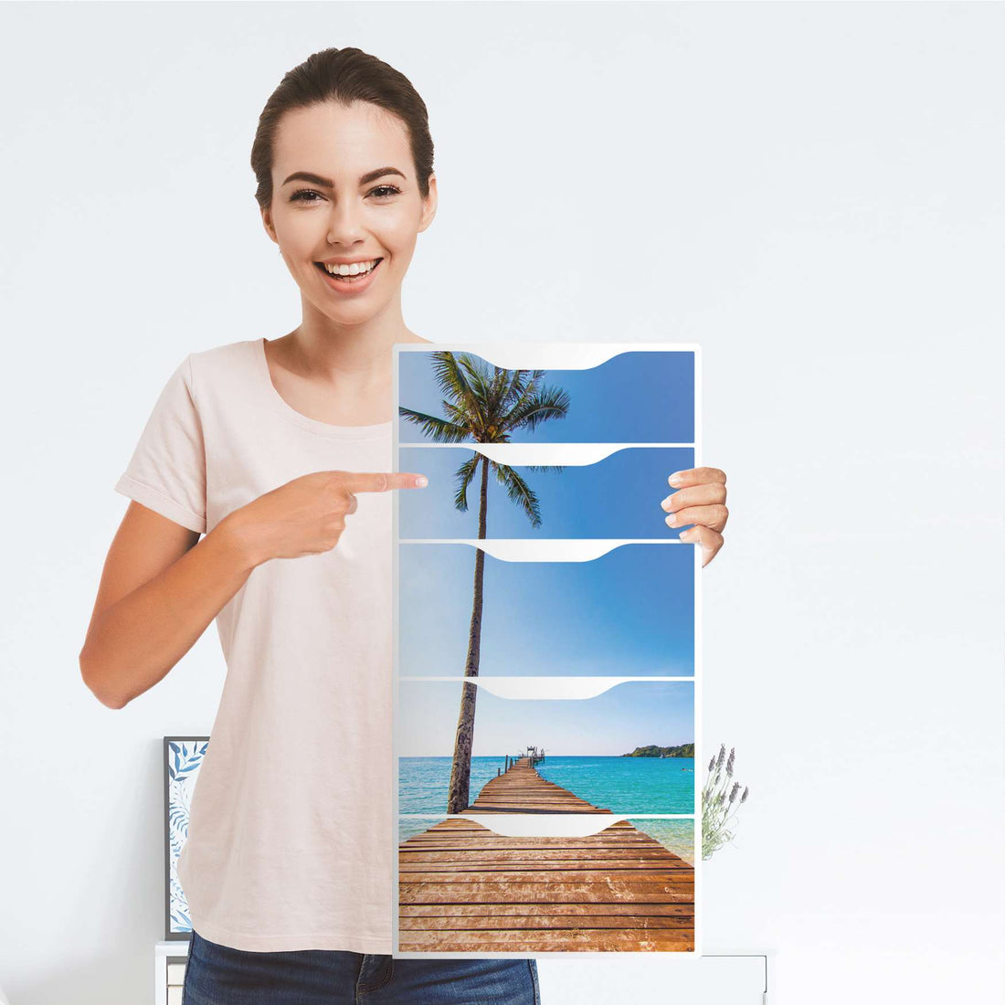 Klebefolie für Möbel Caribbean - IKEA Alex 5 Schubladen - Folie