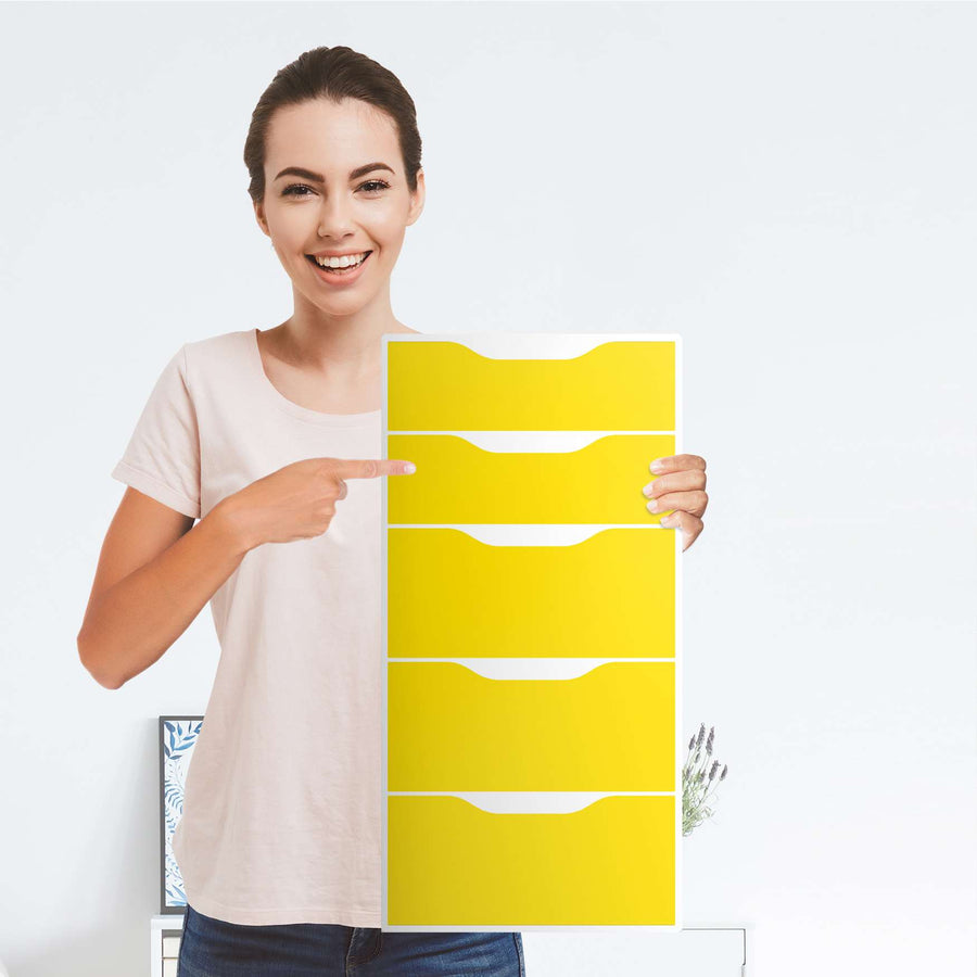 Klebefolie für Möbel Gelb Dark - IKEA Alex 5 Schubladen - Folie