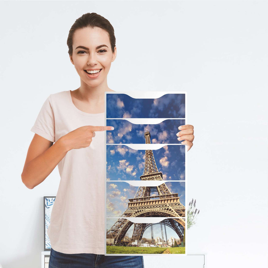 Klebefolie für Möbel La Tour Eiffel - IKEA Alex 5 Schubladen - Folie