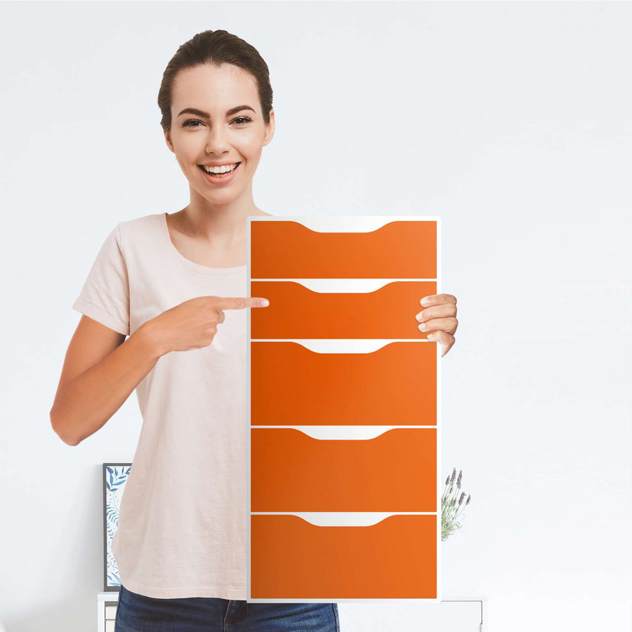 Klebefolie für Möbel Orange Dark - IKEA Alex 5 Schubladen - Folie