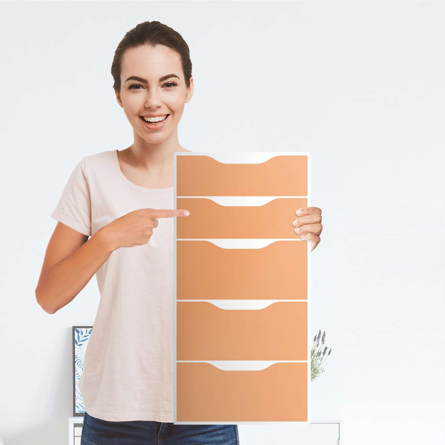 Klebefolie für Möbel Orange Light - IKEA Alex 5 Schubladen - Folie
