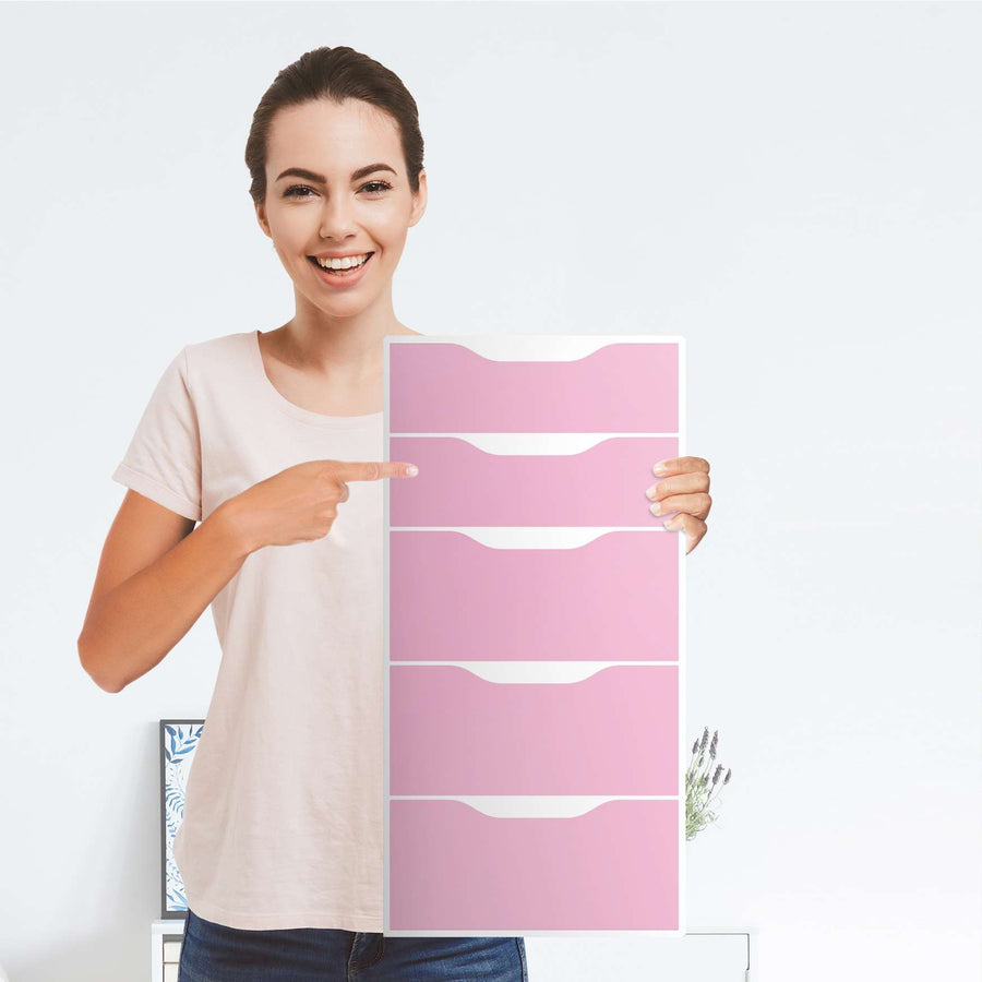 Klebefolie für Möbel Pink Light - IKEA Alex 5 Schubladen - Folie
