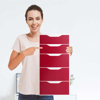Klebefolie für Möbel Rot Dark - IKEA Alex 5 Schubladen - Folie