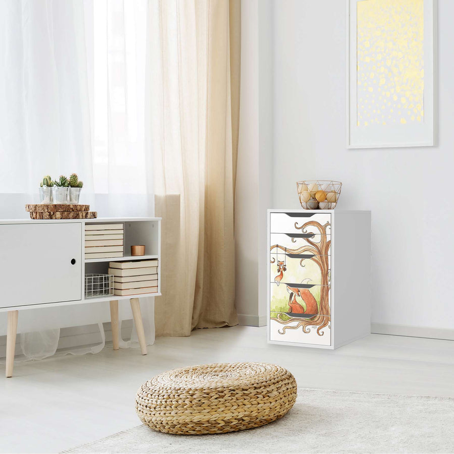 Klebefolie für Möbel Füchse - IKEA Alex 5 Schubladen - Kinderzimmer