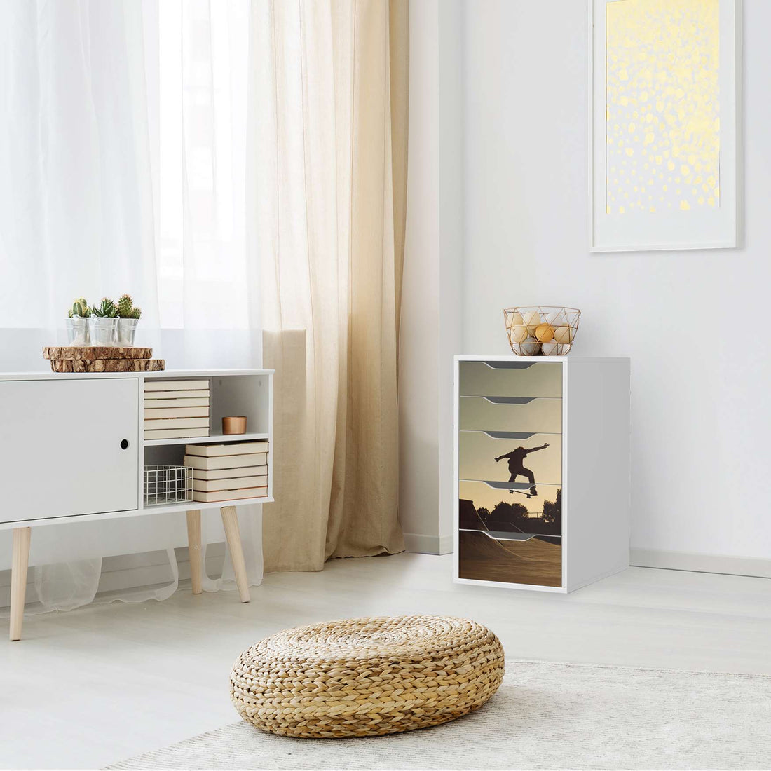 Klebefolie für Möbel Skater - IKEA Alex 5 Schubladen - Kinderzimmer