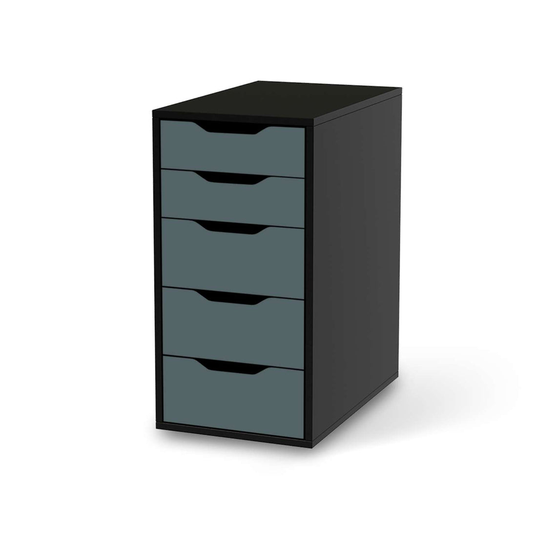 Klebefolie für Möbel Blaugrau Light - IKEA Alex 5 Schubladen - schwarz