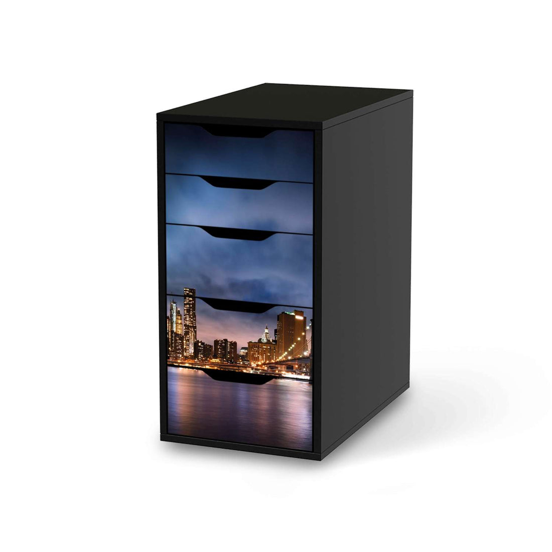 Klebefolie für Möbel Brooklyn Bridge - IKEA Alex 5 Schubladen - schwarz