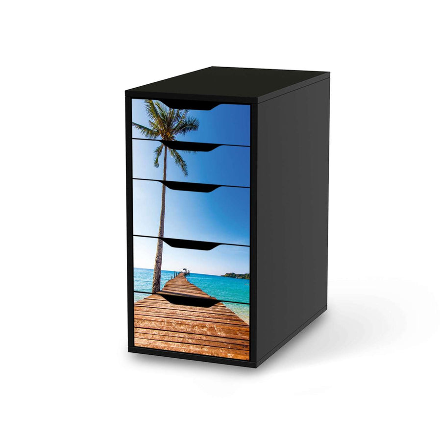 Klebefolie für Möbel Caribbean - IKEA Alex 5 Schubladen - schwarz