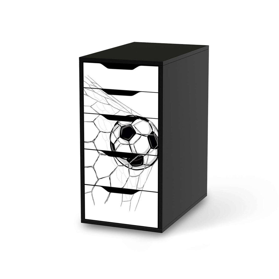 Klebefolie für Möbel Eingenetzt - IKEA Alex 5 Schubladen - schwarz