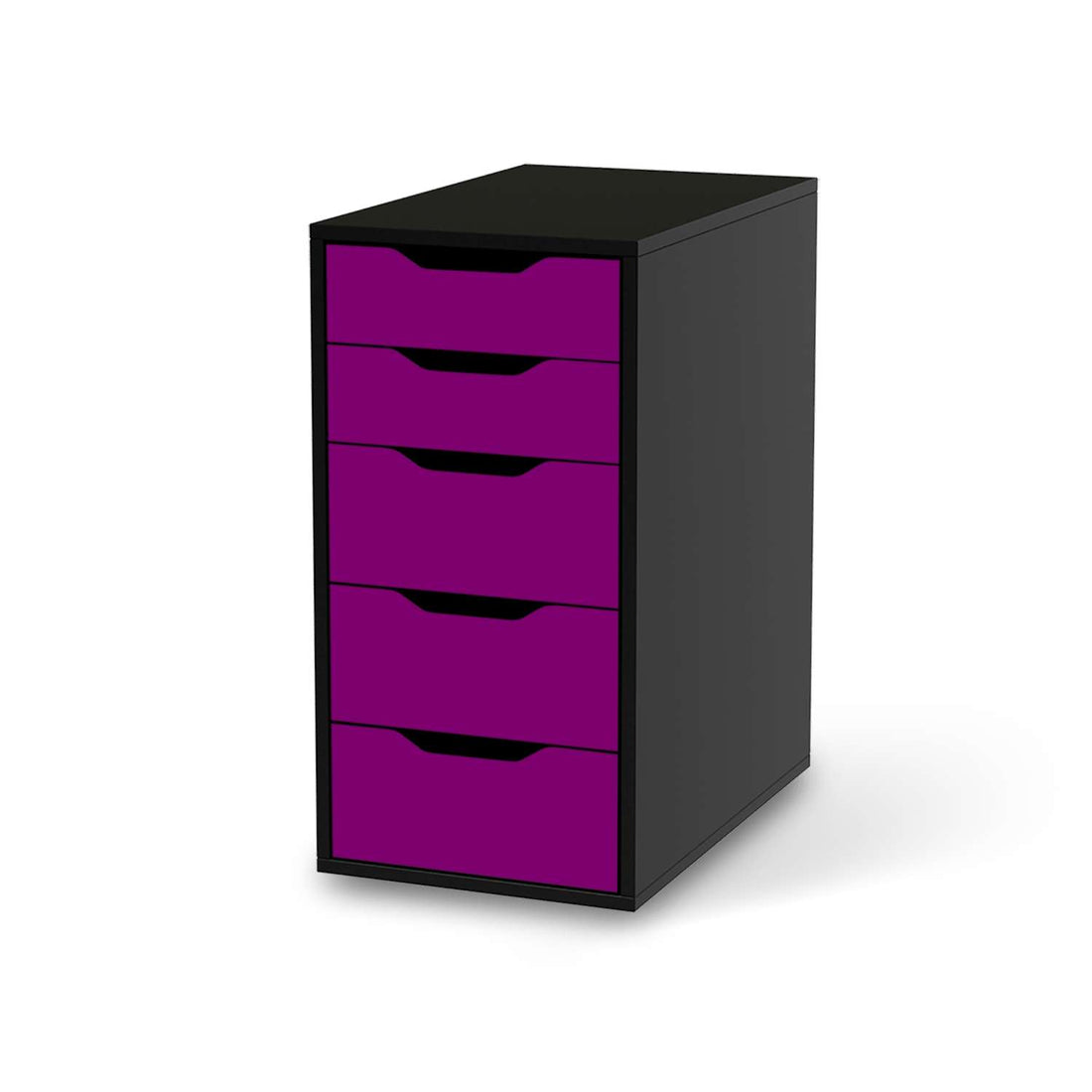 Klebefolie für Möbel Flieder Dark - IKEA Alex 5 Schubladen - schwarz