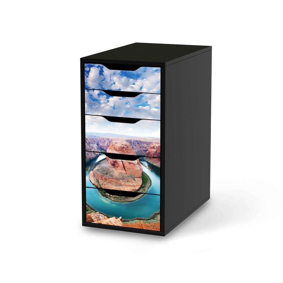 Klebefolie für Möbel Grand Canyon - IKEA Alex 5 Schubladen - schwarz