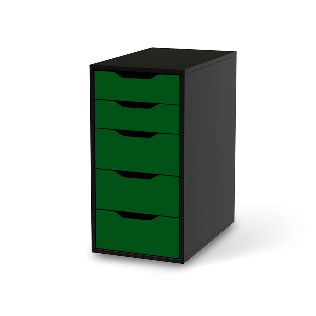Klebefolie für Möbel Grün Dark - IKEA Alex 5 Schubladen - schwarz